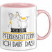 Geschenk für Pferdebesitzerin Tasse Lustige Geschenkidee Geburtstag Ich Bin Pferdebesitzerin Ich Darf Das Rosa Trendation
