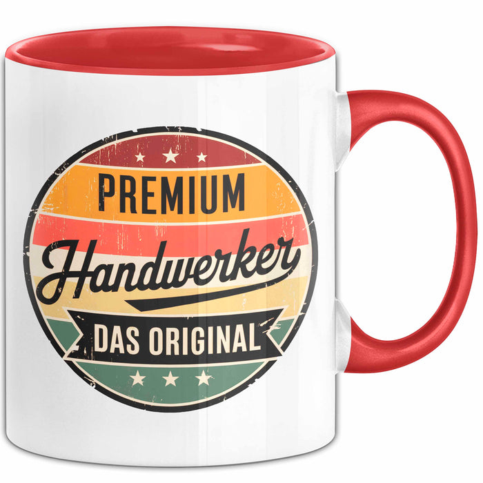 Zimmermann Holz Tischlerei Tasse Geschenk Lustige Geschenkidee Spruch Premium Handwerker Das Original Rot Trendation
