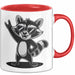 Waschbär Tierliebhaber Rockmusik Tasse Geschenk Lustige Geschenkidee Spruch Rot Trendation