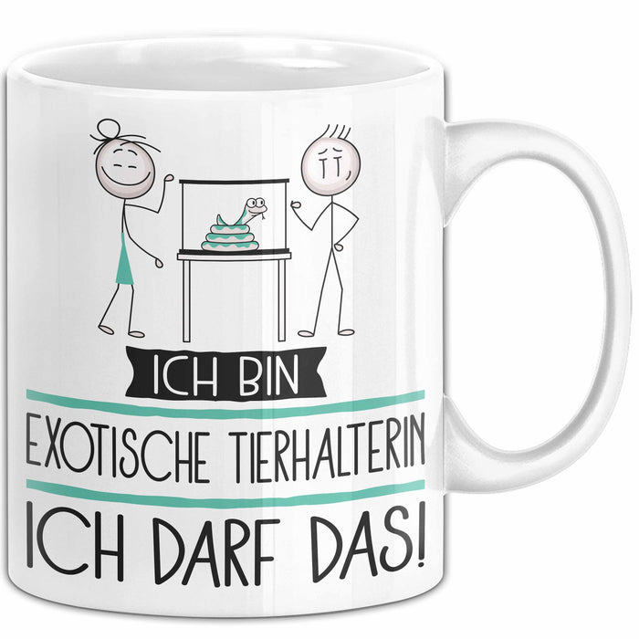 Geschenk für Exotische Tierhalterin Tasse Lustige Geschenkidee Geburtstag Ich Bin Exotische Tierhalterin Ich Darf Das Weiß Trendation