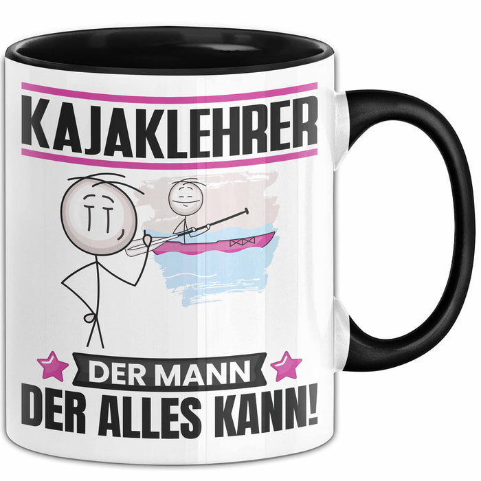 Kajaklehrer Tasse Geschenk für Kajaklehrer Der Mann Der Alles Kann Geschenkidee zum Geburtstag Schwarz Trendation