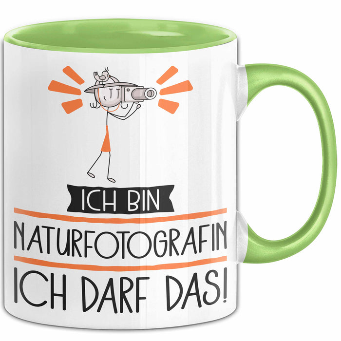 Geschenk für Naturfotografin Tasse Lustige Geschenkidee Geburtstag Ich Bin Naturfotografin Ich Darf Das Grün Trendation