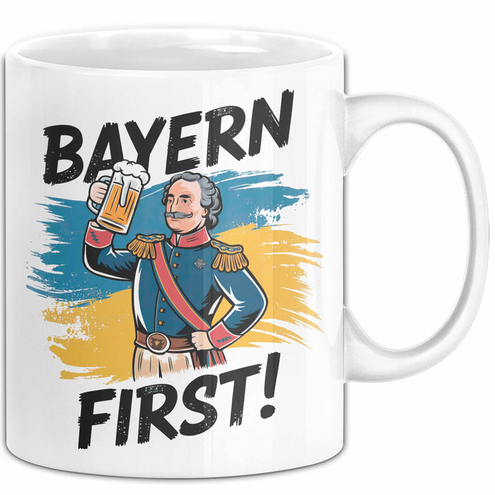 Deutschland München Bayern Bayerisch Tasse Geschenk Lustige Geschenkidee Spruch Bayern Zuerst Weiß Trendation
