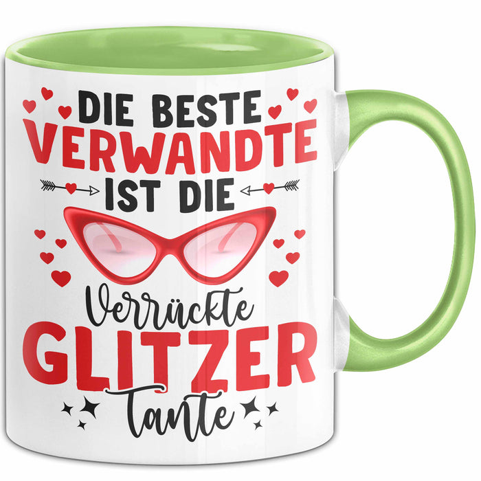 Tante Verwandte Tasse Geschenk Lustige Geschenkidee Spruch Beste Tante Grün Trendation