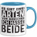 Humor Tasse Geschenk Es Gibt 2 Arten Von Menschen Ich Hasse Sie Beide Becher Blau Trendation