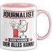 Journalist Tasse Geschenk für Journalist Der Mann Der Alles Kann Geschenkidee zum Geburtstag Rosa Trendation