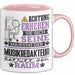 Musikredakteur Geschenk Tasse Lustiger Spruch Erheben Sie Sich Der Musikredakteur Betritt den Raum Rosa Trendation