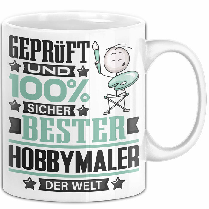 Hobbymaler Geschenk Lustiger Spruch für Hobbymaler Geschenkidee Bester Hobbymaler Der Welt Weiß Trendation