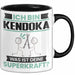 Kendoka Tasse Geschenk für Kendoka Geburtstag Lustiger Spruch Kaffee-Becher Was Ist Deine Superkraft Schwarz Trendation