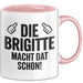 Brigitte Tasse Geschenk Die Brigitte Macht Dat Schon Geschenkidee Becher mit Name Rosa Trendation