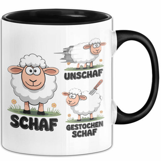 Schaf Tier Bauer Sarkasmus Tasse Becher Geschenk Lustige Geschenkidee Spruch Schaf Unschaf Gestochen Schaf Trendation