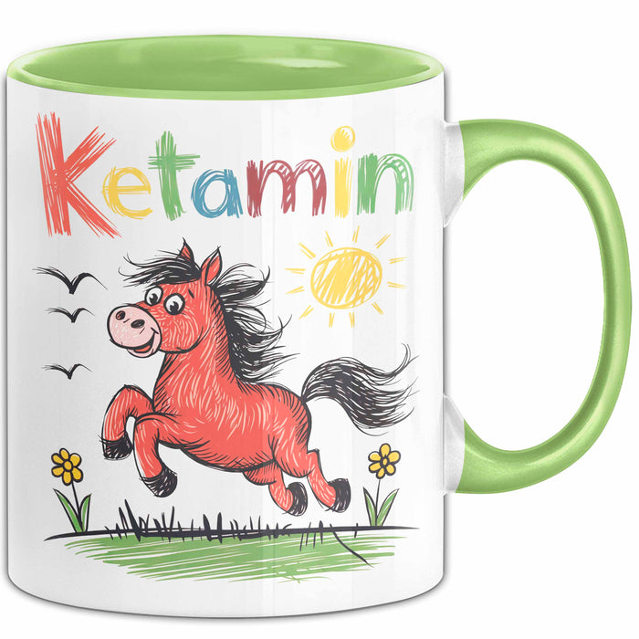 Ketamin Einhorn Tasse Geschenk Lustige Geschenkidee Spruch Ketamin Grün Trendation