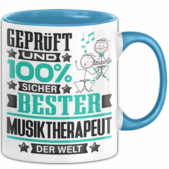Musiktherapeut Geschenk Lustiger Spruch für Musiktherapeut Geschenkidee Bester Musiktherapeut Der Welt Blau Trendation