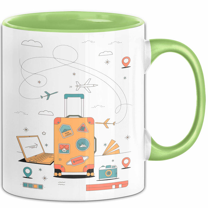Reiseblogger Tasse Geschenk Lustige Geschenkidee Spruch Für Abenteuer Sucher Grün Trendation
