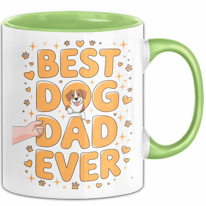 Hunde Papa Tasse Geschenk Lustige Geschenkidee Spruch Für Hunde Eltern Grün Trendation