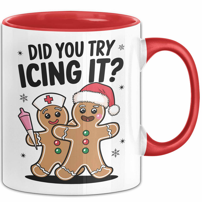 Sarkastische Weihnachtsfeier Tasse Geschenk Lustige Geschenkidee Spruch Hast Du Versucht Es Zu Kühlen Rot Trendation