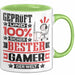 Gamer Geschenk Lustiger Spruch für Gamer Geschenkidee Bester Gamer Der Welt Grün Trendation