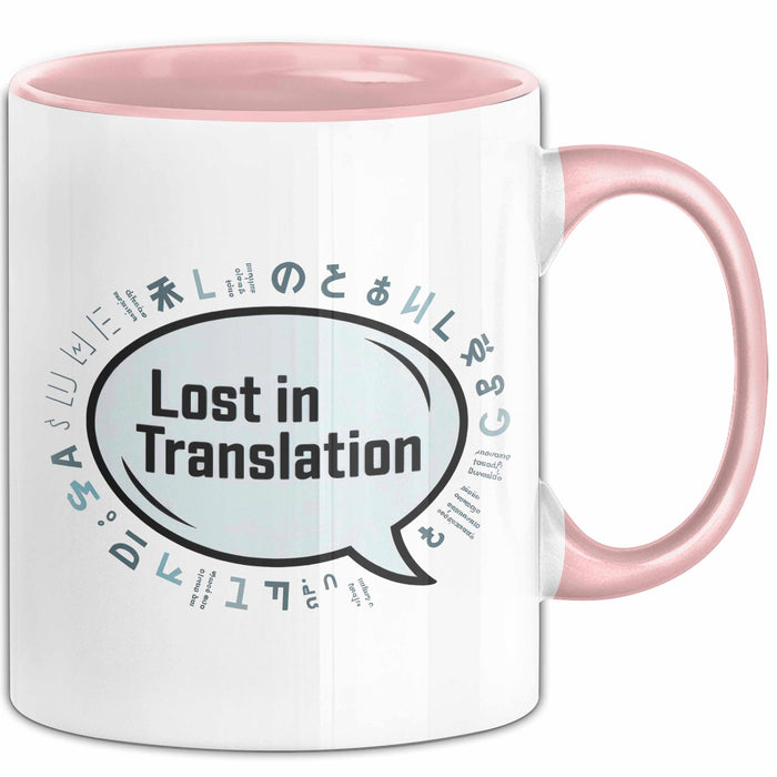 Linguist Tasse Geschenkidee Lost in Translation Sprachnerd Rosa Trendation
