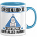 Serienjunkie Tasse Geschenk für Serienjunkie Der Mann Der Alles Kann Geschenkidee zum Geburtstag Blau Trendation