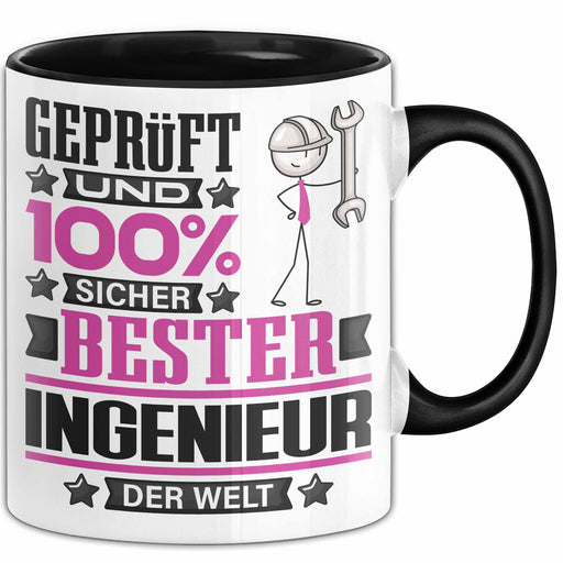 Ingenieur Geschenk Lustiger Spruch für Ingenieur Geschenkidee Bester Ingenieur Der Welt Schwarz Trendation