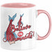 Meerjungfrau Geschenk Tasse für Mädchen Nymphe Nixe Becher Grafik Believe In Mermaids Rosa Trendation