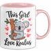 Koala Tierliebhaber Tasse Geschenk Lustige Geschenkidee Spruch Dieses Mädchen Liebt Koalas Rosa Trendation