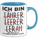 Lehrer Tasse Geschenk Ich Bin Lehrer Ich Arbeite An Einer Schule Geschenkidee Blau Trendation