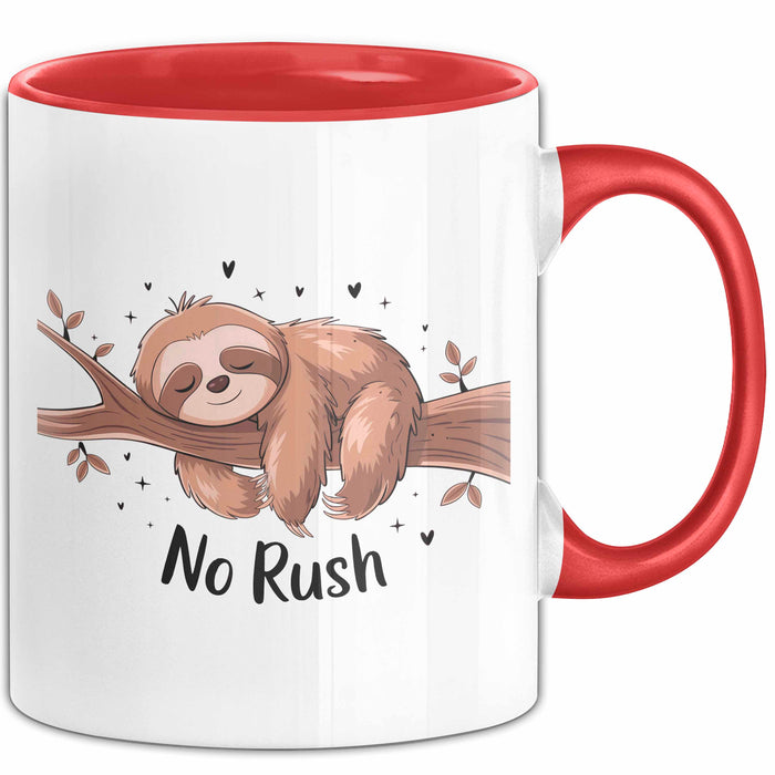 Faultier Liebhaber Tasse Geschenk Lustige Geschenkidee Spruch Für Langsames Leben Fans Rot Trendation