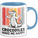 Krokodil Tier Tasse Geschenk Lustige Geschenkidee Spruch Krokodile Machen Mich Glücklich Blau Trendation
