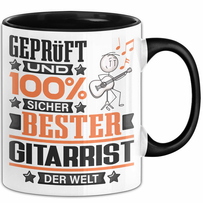 Gitarrist Geschenk Lustiger Spruch für Gitarrist Geschenkidee Bester Gitarrist Der Welt Schwarz Trendation