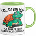 Sarkastische Schildkröte Tasse Geschenk Lustige Geschenkidee Spruch So Da Bin Ich Kann Es Euch Leider Nicht Ersparen Grün Trendation