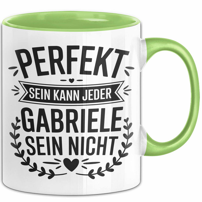 Gabriele Tasse Geschenk Perfekt Sein Kann Jeder Geschenkidee Geburtstag Grün Trendation
