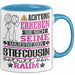 Stiefcousin Geschenk Tasse Lustiger Spruch Erheben Sie Sich Der Stiefcousin Betritt den Raum Blau Trendation