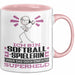Softballspielerin Geschenk Tasse Ich Bin Softballspielerin Aber Sag Doch Einfach Superheld Lustige Geschenkdiee für Softballspielerin Kaffee-Becher Rosa Trendation
