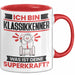 Klassikkenner Tasse Geschenk für Klassikkenner Geburtstag Lustiger Spruch Kaffee-Becher Was Ist Deine Superkraft Rot Trendation