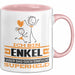 Enkel Geschenk Tasse Ich Bin Enkel Aber Sag Doch Einfach Superheld Lustige Geschenkdiee für Enkel Kaffee-Becher Rosa Trendation
