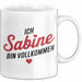 Sabine Tasse Geschenk Ich Bin Vollkommen Sabine Geschenkidee Geburtstag Weiß Trendation