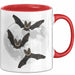 Halloween Tasse Geschenk Fledermäuse Vollmond Grafik Geschenkidee Rot Trendation