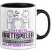 Brettspieler Geschenk Tasse Ich Bin Brettspieler Aber Sag Doch Einfach Superheld Lustige Geschenkdiee für Brettspieler Kaffee-Becher Schwarz Trendation