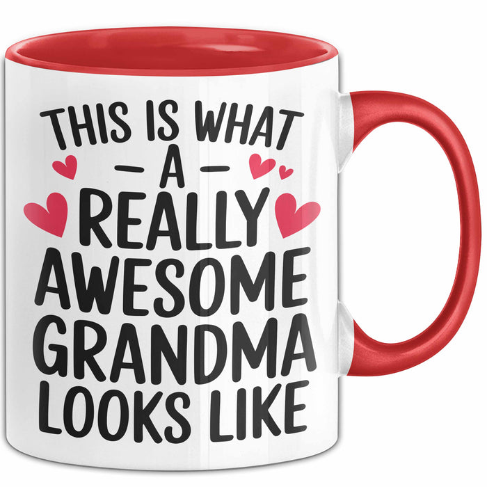 Oma Tasse Geschenk This Is What Awesome Grandma Looks Like Geschenkidee Rot Trendation