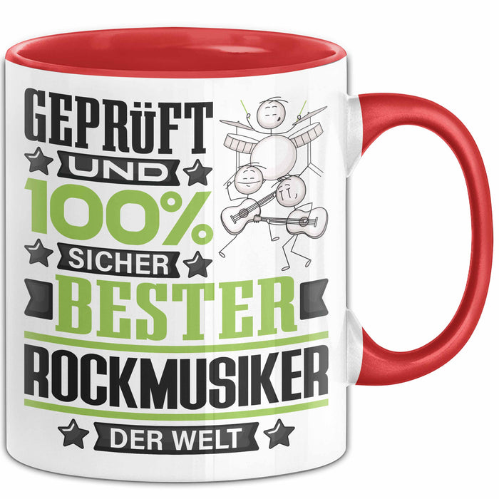 Rockmusiker Geschenk Lustiger Spruch für Rockmusiker Geschenkidee Bester Rockmusiker Der Welt Rot Trendation