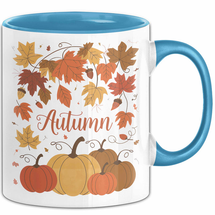 Herbstzeit Tasse Geschenkidee für Herbstliebhaber Blau Trendation