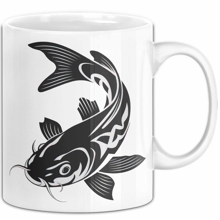 Karpfen Angelliebhaber Fischer Tasse Geschenk Lustige Geschenkidee Spruch Weiß Trendation