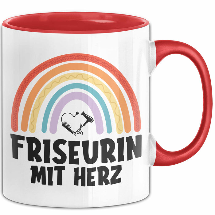 Friseurin Tasse Geschenk Friseurin Mit Herz Frisörin Geschenkidee Rot Trendation