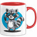 Waschbär Tierliebhaber Tasse Geschenk Lustige Geschenkidee Spruch Rot Trendation