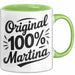 Martina Tasse Geschenk Original 100% Martina Geschenkidee Geburtstag Grün Trendation
