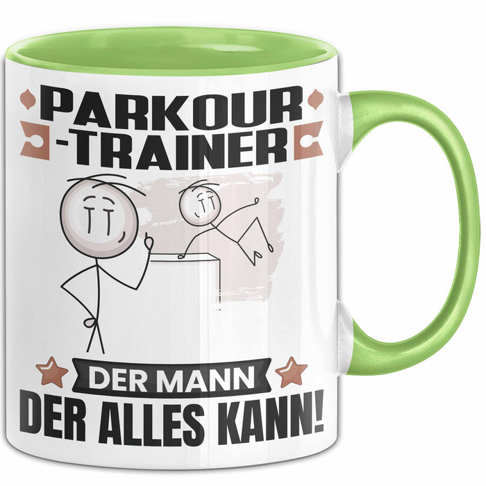 Parkour-Trainer Tasse Geschenk für Parkour-Trainer Der Mann Der Alles Kann Geschenkidee zum Geburtstag Grün Trendation