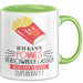 Pommes-Liebhaber Tasse Geschenk Ich Kann Pommes Verschwinden Lassen Was Ist Deine Superkraft Becher Geschenkidee Pommes Kaffee-Becher Grün Trendation