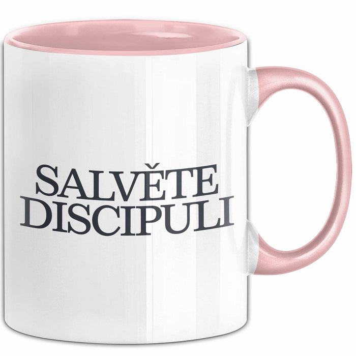 Lateinlehrer Unterricht Tasse Geschenk Lustige Geschenkidee Spruch Salvete Discipuli Rosa Trendation