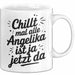 Angelika Tasse Geschenk Chillt Mal Alle Angelika Ist Ja Jetzt Da Geschenkidee Becher mit Name Weiß Trendation